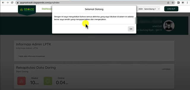 Cara Login dan Update Profile Mahasiswa PPG di SPACE
