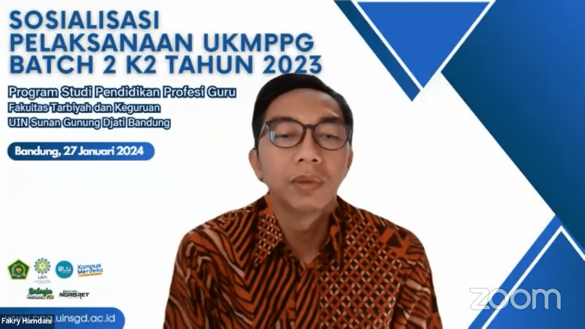 LPTK UIN Sunan Gunung Djati Bandung Laksanakan Sosialisasi Pelaksanaan UKMPPG Batch 2 Kategori 2 Tahun 2023