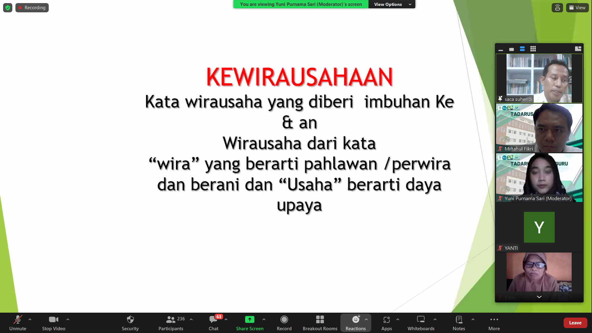Workshop Kewirausahaan PPG UIN SGD Bandung