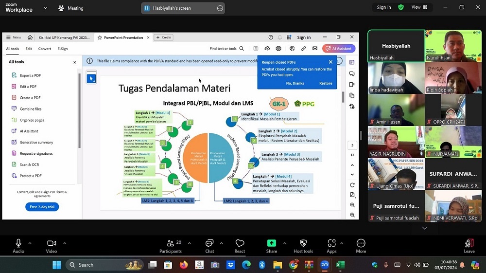 Video Conference (ViCon) Pendalaman Materi Profesional