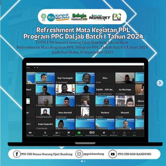 LPTK UIN Sunan Gunung Djati Bandung Laksanakan Refreshment Praktik Pengenalan Lapangan (PPL) Pendidian Profesi Guru (PPG) Batch 1 tahun 2024